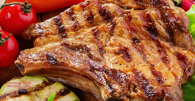 Grilled George Foreman grill pork chops