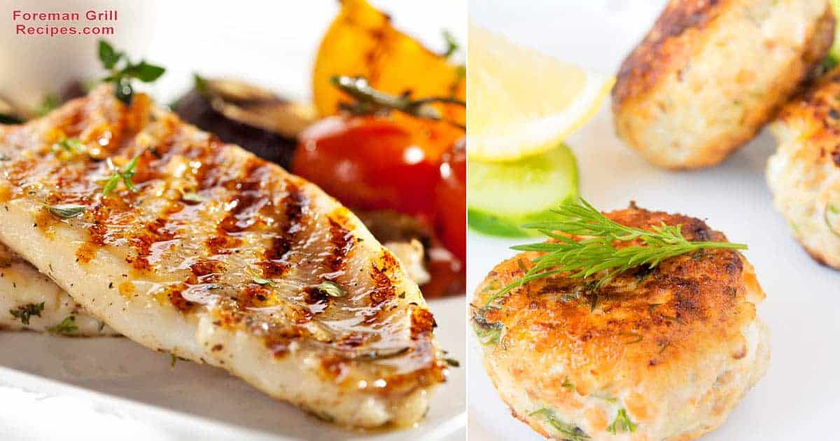 Grilled Haddock & Fish Cakes on a Foreman Grill Recipe