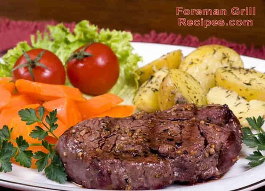 Grilled beef tenderloin in a Foreman grill