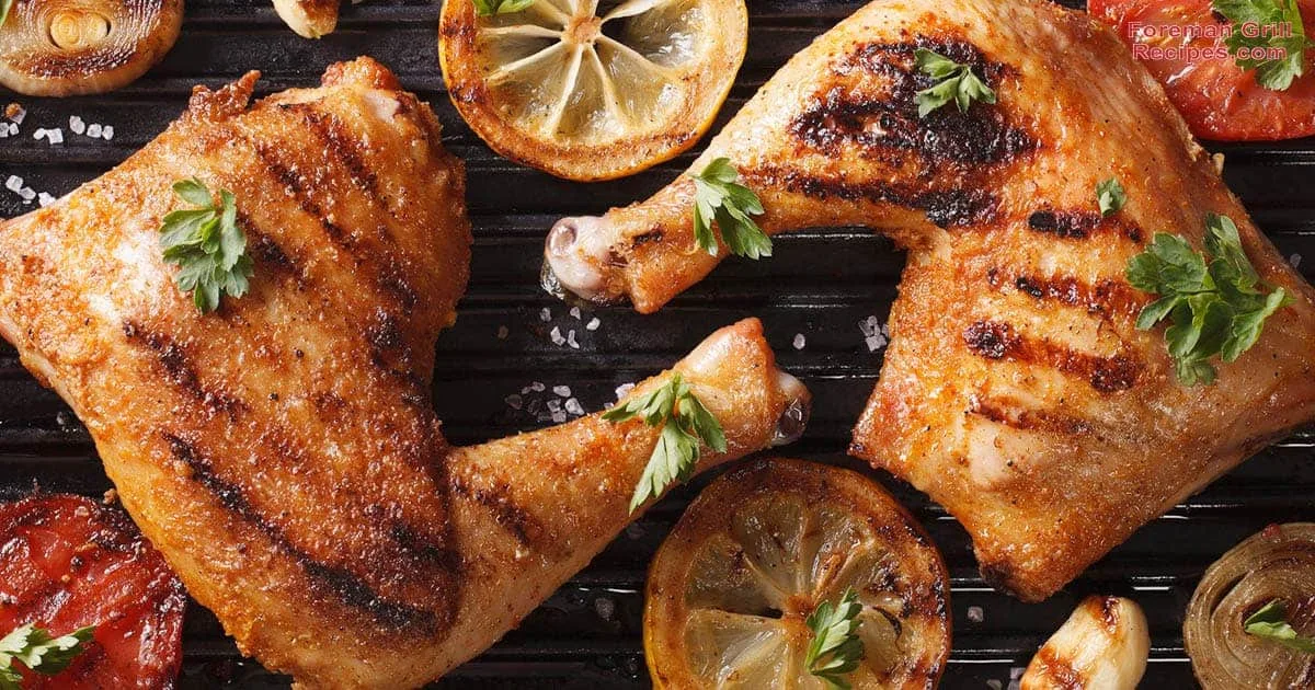 Grilled chicken thighs on a foreman grill