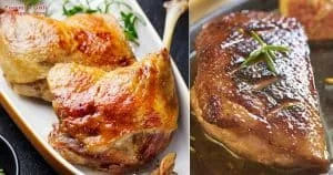 Foreman grill duck breast and confit legs