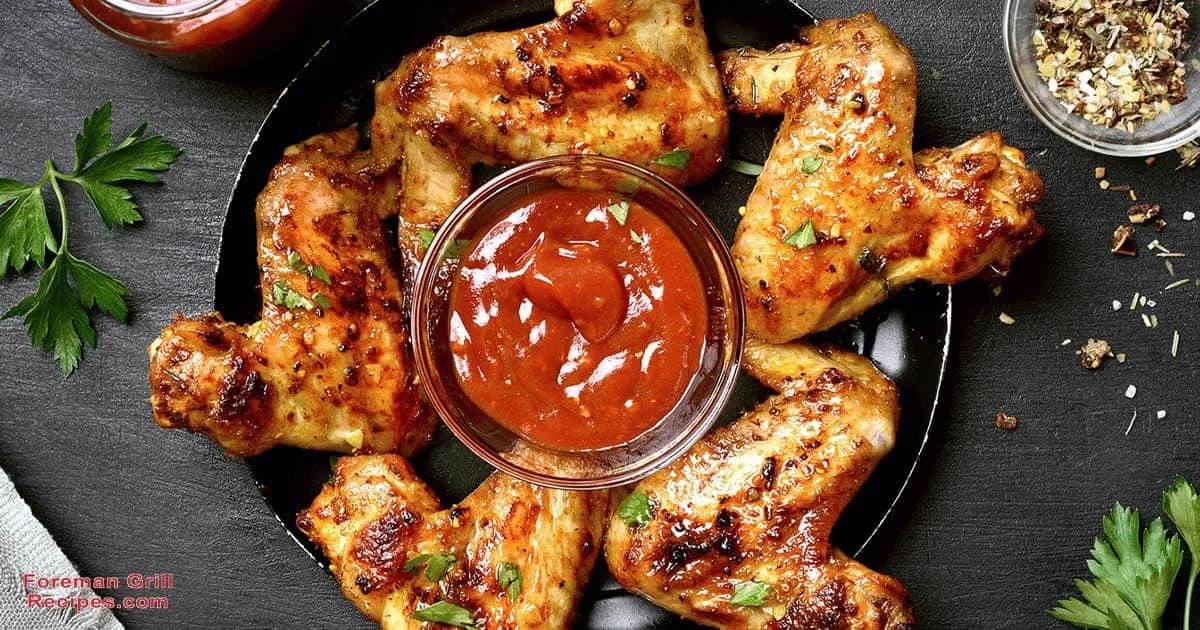 Grilled chicken wings on a foreman grill