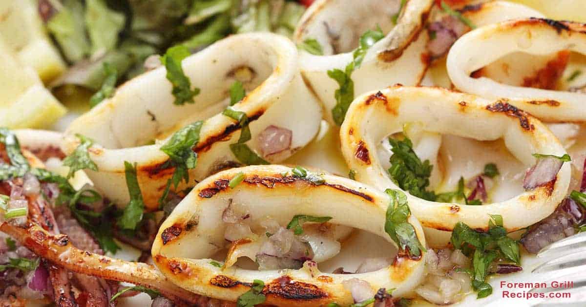 Grilled calamari on foreman grill