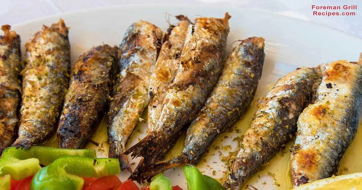 Grilled sardines on foreman grill