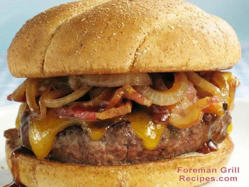 Pub burger in a foreman grill
